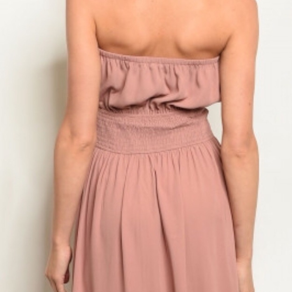 “FOUR SEASONS” MAUVE MAXI TUNIC DRESS TIE FRONT - Picture 3 of 5